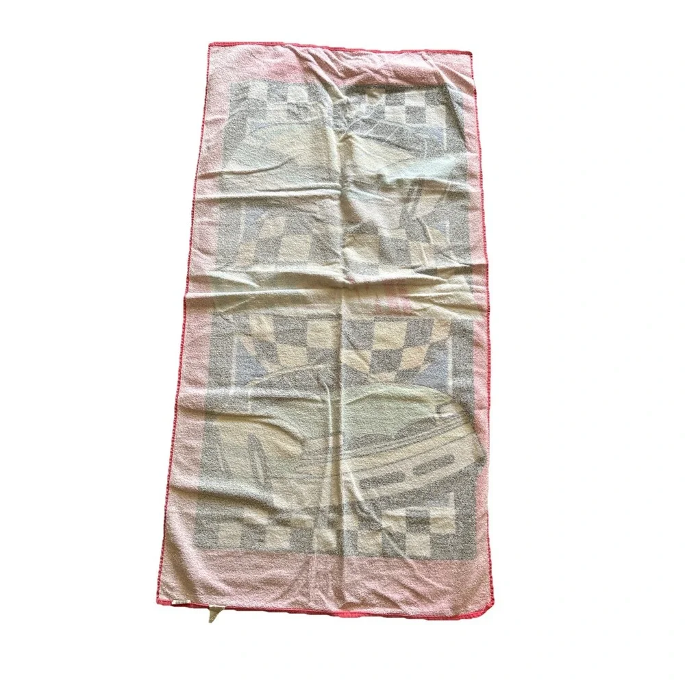 Vintage Jay Franco Nascar Beach Towel Red Pink Race Cars‎ Summer Racing